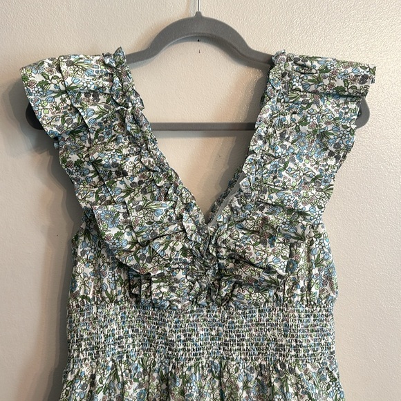 Tuckernuck Hyacinth House floral ruffle maxi dress - large - Picture 4 of 5